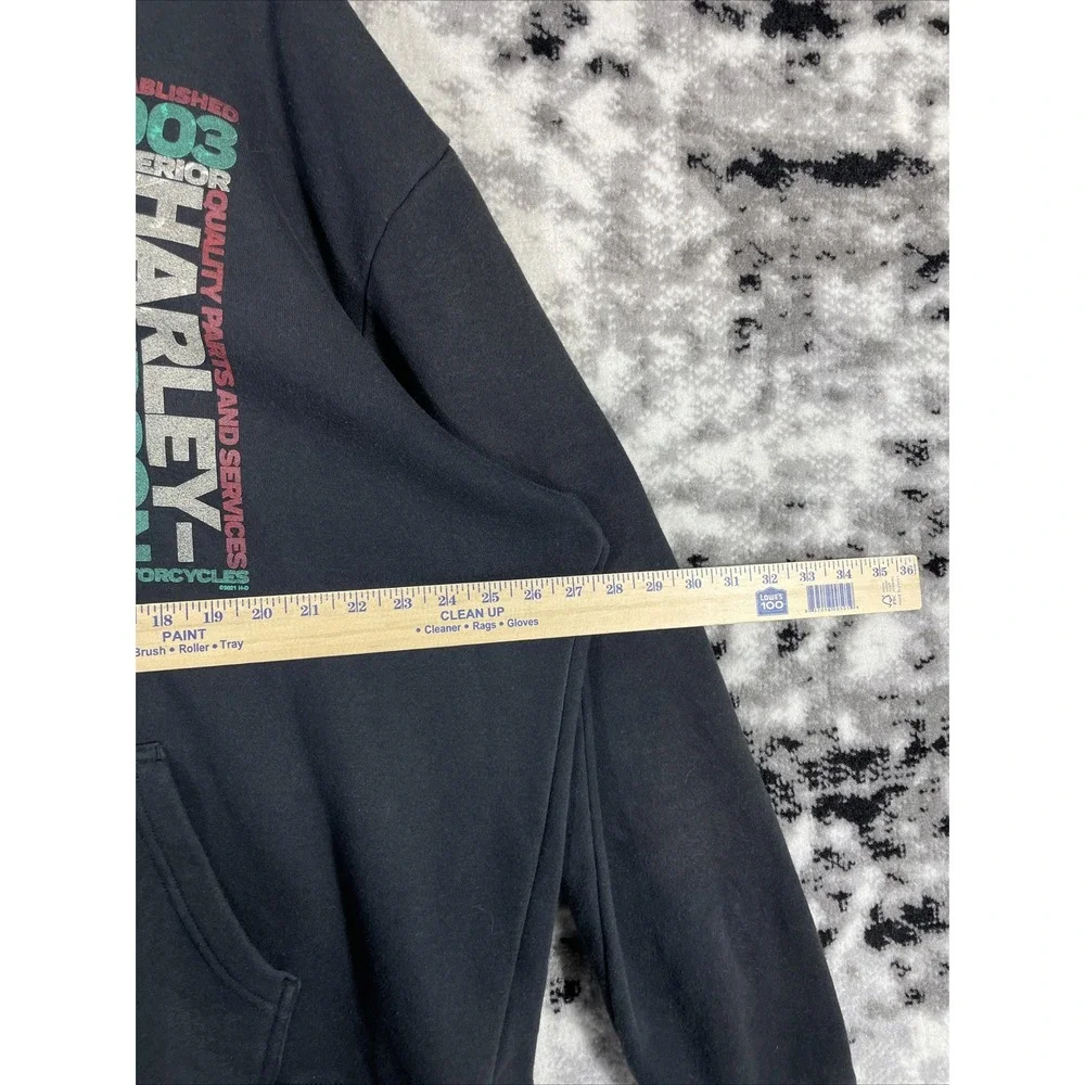 Harley Davidson Hoodie Mens‎ Size 2XL Black Full Zip Graphic Chest Print Casual